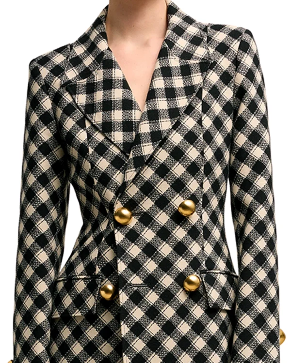 Just Like That Kristin Davis Check Coat
