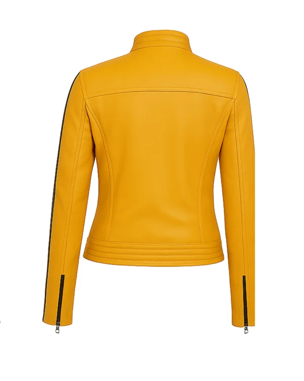Kill Bill Uma Thurman Yellow Leather Jacket