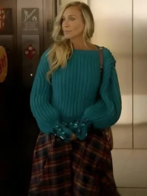 Sarah Jessica Parker TV Series And Just Like That S03 Carrie Bradshaw Blue Knit Sweater