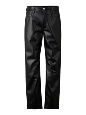Straight Fit Leather Pants