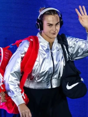 Aryna Sabalenka 2025 US Open Silver Crop Jacket