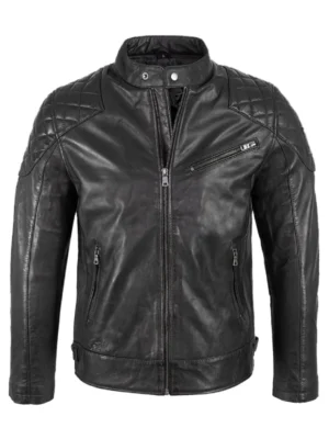 Cafe Racer Black Leather Jacket