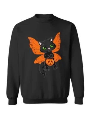 Fairy Cat Pumpkin Printed Sweatshirt