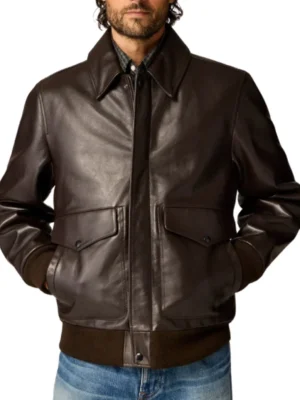 Men Aviator A2 Vintage Brown Leather Bomber Jacket