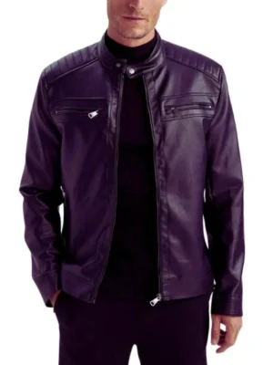 Purple Leather Jacket Men