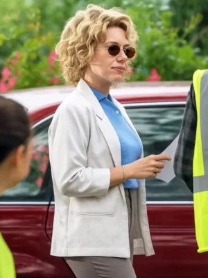 Scarlett Johansson Tiger White Blazer